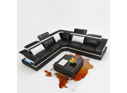 Luksusowy design Narożnik Narożnikowa kanapa Kształt litery L Nowoczesne sofy Sofa skórzana Kanapa Żywy krajobraz Sofa Siedziba