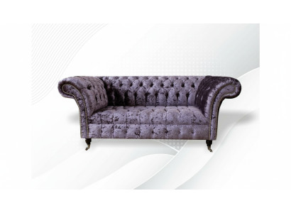 Chesterfield Sofa Kanapa Dwuosobowa Kanapa Materiałowa Sofy 2 er Siedziba Podkładka Aksamit