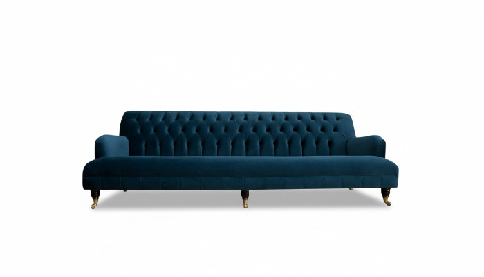 Sofa Duża Kanapa Chesterfield 250cm Podkładka Sofy 4-osobowa Skóra Włókienniczy Turkis