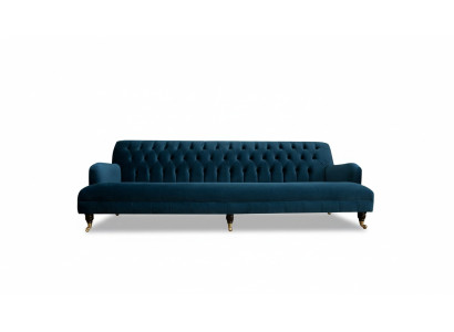 Sofa Duża Kanapa Chesterfield 250cm Podkładka Sofy 4-osobowa Skóra Włókienniczy Turkis