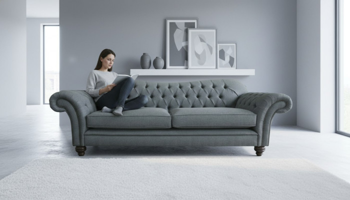 Big Chesterfield Podkładka Sofas Design Luxury Sofa 4 miejsce do siedzenia Włókienniczy Kanapy