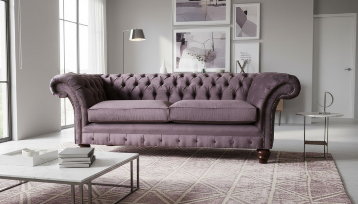 Chesterfield Couch Podkładka Classic Skóra Włókienniczy 3 miejsce do siedzenia Sofa trzyosobowa