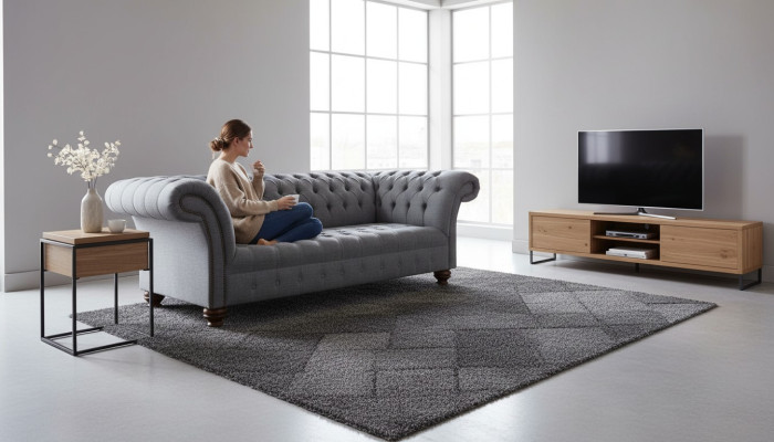 Sofa Trzyosobowa Podkładka Design Sofa 3-osobowa Siedziba Sofy Pokój Szary