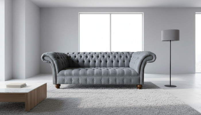 Sofa Trzyosobowa Podkładka Design Sofa 3-osobowa Siedziba Sofy Pokój Szary