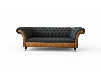 Materiał Kanapa Żywy krajobraz 3 miejsce do siedzenia Design Sofa Sofy Kanapy Szary Chesterfield