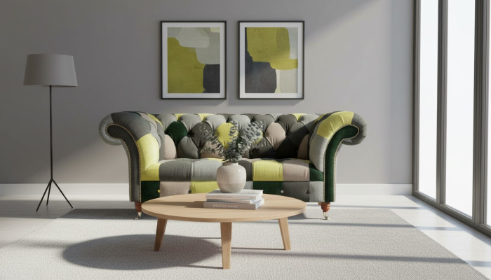 Chesterfield Sofa Couch Podkładka Sofas Classic 2 miejsce do siedzenia Skóra Włókiennicza Kolorowe