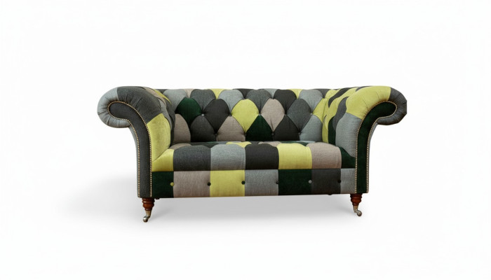 Chesterfield Sofa Couch Podkładka Sofas Classic 2 miejsce do siedzenia Skóra Włókiennicza Kolorowe