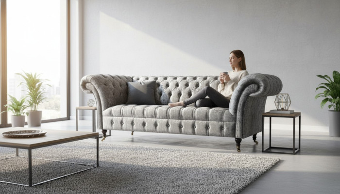3-miejscowy Żywy krajobraz 3 miejsce do siedzenia Ustawić Design Sofa Couch Nowoczesne kanapy