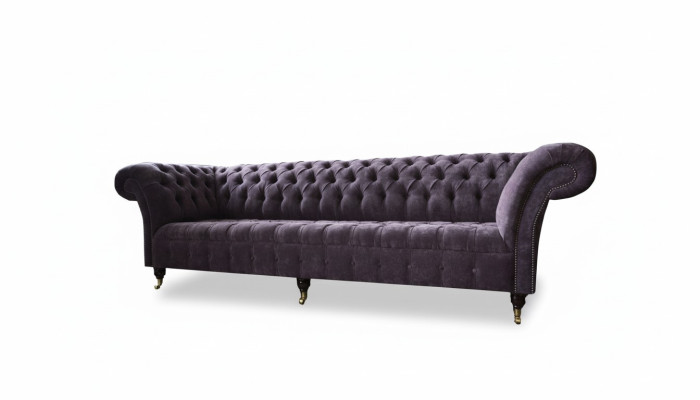 Kanapa Sofa 4 miejsce do siedzenia Design Podkładka Modern Włókienniczy Materiał Chesterfield Sofy Nowe