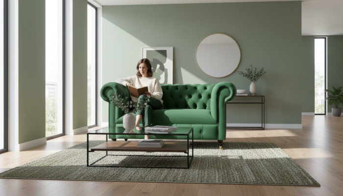 Chesterfield 2 miejsce siedzące Designerska Sofa Kanapa Podkładka Sofy Kanapy Materiał Włókienniczy