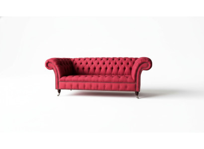 Trzyosobowa Design Podkładka Włókienniczy Sofa Meble 3-osobowe Chesterfield Luksusowe Czerwone Kanapy