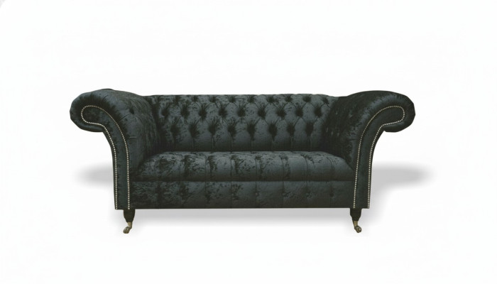 Chesterfield Aksamit Club Couch Podkładka 2 miejsce siedzące design Włókienniczy Sofy Kanapy