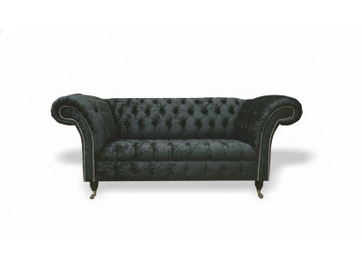 Chesterfield Aksamit Club Couch Podkładka 2 miejsce siedzące design Włókienniczy Sofy Kanapy