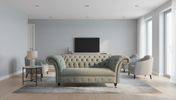 Sofa Chesterfield Sofa Podkładka Sofy Classic 2-osobowa Skóra Materiał Włókienniczy Nowość
