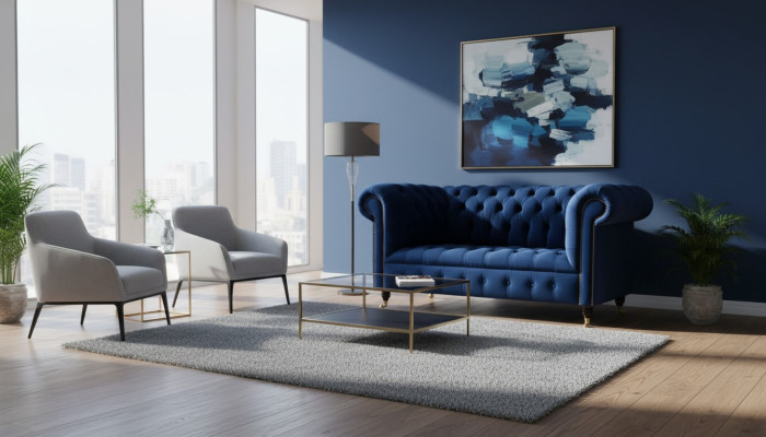 Klasyczna kanapa tekstylna - sofa z chesterfieldem z aksamitu, 2 osobowa, nowa, jvmoebel ®