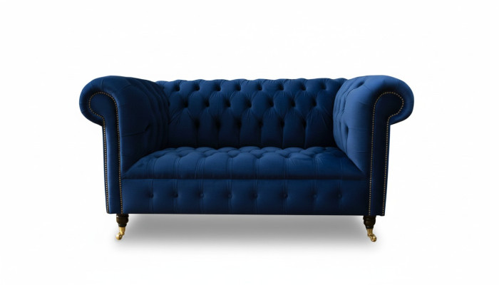 Klasyczna kanapa tekstylna - sofa z chesterfieldem z aksamitu, 2 osobowa, nowa, jvmoebel ®