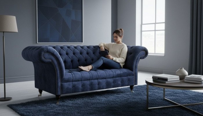 Kanapa Dwuosobowa Sofa Klasyczna Tekstylna Kanapa Podkładka Sofa 2 miejsce siedzące Aksamit Kanapy