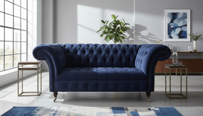 Kanapa Dwuosobowa Sofa Klasyczna Tekstylna Kanapa Podkładka Sofa 2 miejsce siedzące Aksamit Kanapy