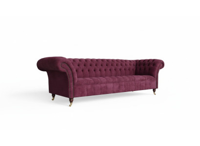 Sofa 3 miejsce do siedzenia Chesterfield Sofy Kanapy Projekt salonu Włókienniczy Materiał Bordaux