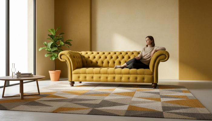 xxl Sofa Couch Chesterfield 225cm Podkładka Sofy 3 miejsce do siedzenia Skóra Włókienniczy Materiał Nowy