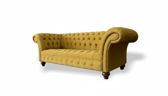 xxl Sofa Couch Chesterfield 225cm Podkładka Sofy 3 miejsce do siedzenia Skóra Włókienniczy Materiał Nowy