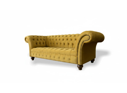 xxl Sofa Couch Chesterfield 225cm Podkładka Sofy 3 miejsce do siedzenia Skóra Włókienniczy Materiał Nowy