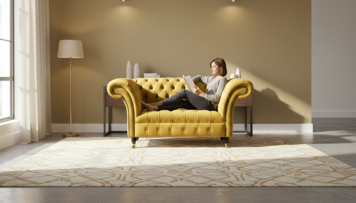 Klasyczne fotele Chesterfield kanapa Sofa Tapicerka Siedzisko Salon Relaks Klub Tkanina
