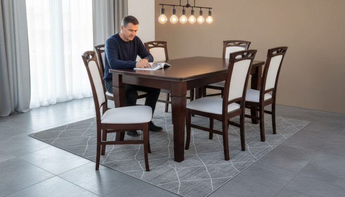 jadalnia Drewno stoły Zestaw do jadalni Krzesło Grupa New Tabela 6 Design Krzesła 7-częściowy