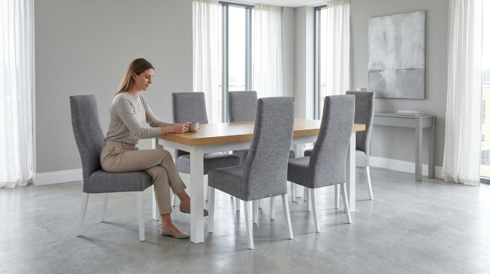 jadalnia Kompletna Ustawić Tabela 4x Krzesło Zestaw 7szt. Stół obiadowy Grupa restauracyjna Drewno Nowość