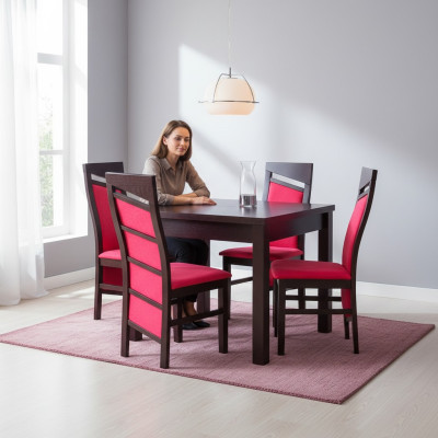 Fotele Design Ess Tabela + 4 Krzesła Zestaw Ustawić Pokój Grupa 5 szt. skąpy