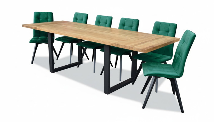 Design Ess Pokój Krzesło Zestaw Metalowe stoły Fotel 6x Krzesła Tabela Ustawić 7-częściowa.