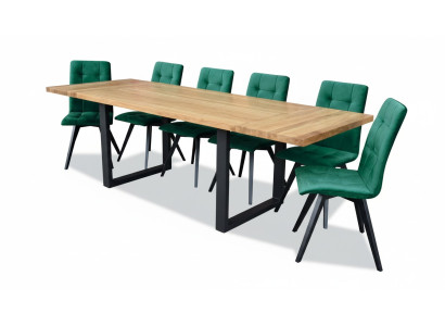 Design Ess Pokój Krzesło Zestaw Metalowe stoły Fotel 6x Krzesła Tabela Ustawić 7-częściowa.