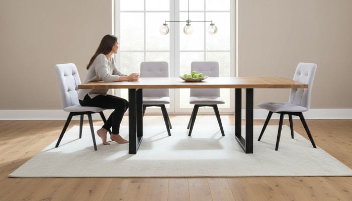Ess Pokój Drewno Tabela Design Living Set Ustawić Zestaw Classic Meble 7 szt. Nowy