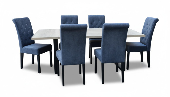 Stół obiadowy jadalnia zestaw jadalniany stół grupowy klasyczny 7-częściowy zestaw Krzesło nowość 6x Krzesła