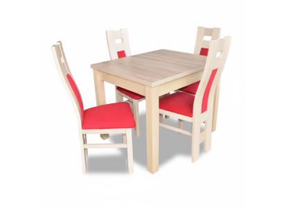 Design jadalnia Zestaw Ustaw 5-częściowy Drewno Meble Kredens 4x Krzesło Tabela Grupy Nowość