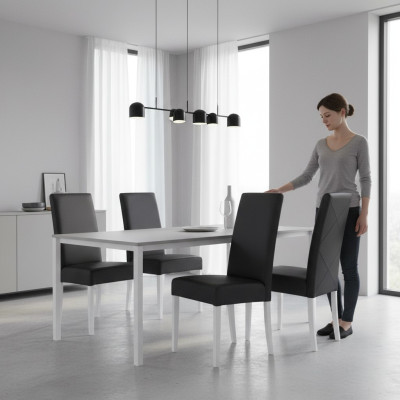 Krzesło 1x jadalnia Pokój Club Krzesła krzesło tapicerowane Fotel Drewno designerskie oparcie