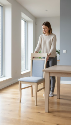 Design 1x Krzesła Zestaw Gastro jadalnia Krzesło Ustawić Fotel Podkładka krzesła drewniane