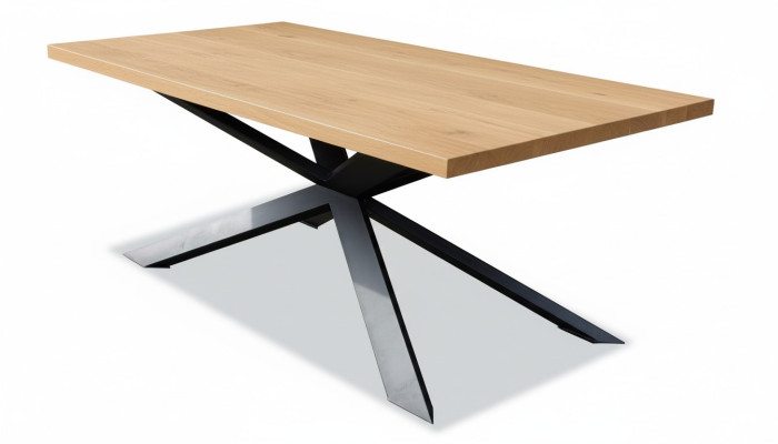 Stół obiadowy Design Tabela Drewno Stal nierdzewna Nowoczesny salon jadalnia