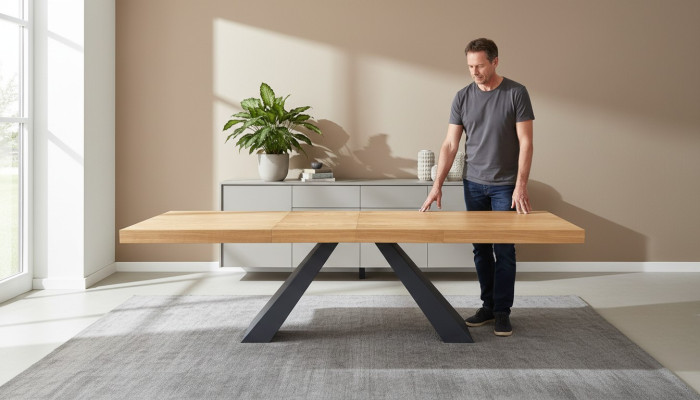 Tabela Stół obiadowy stół drewniany xxl Stół konferencyjny 100x200cm Rozkładany 280cm Solidny