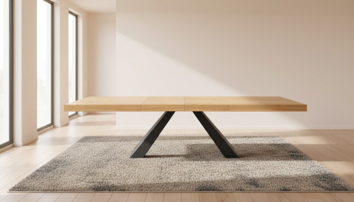 Tabela Stół obiadowy stół drewniany xxl Stół konferencyjny 100x200cm Rozkładany 280cm Solidny