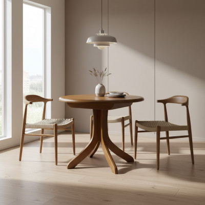 Design Stół obiadowy Modern stoły Salon Drewno 90x90/125cm Kuchnia Stoły do ​​Jadalni Nowość