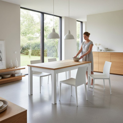Stół obiadowy Tabela Grupa jadalnia Salon Ustaw Drewno Design stoły Nowy 160cm