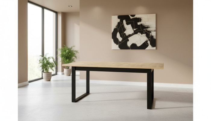 Stół obiadowy Tabela jadalnia Biuro Salon stoły Drewno Design 160cm Rozkładane