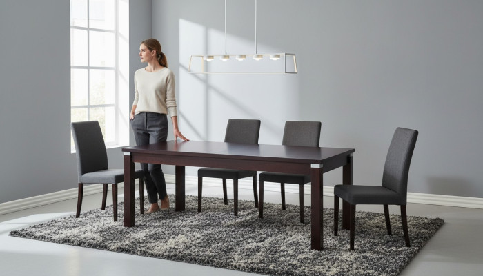 Ess Tabela Design Luxury Meble Drewno stoły Kuchnia Wohn Pokój 100x250/350 stół drewniany