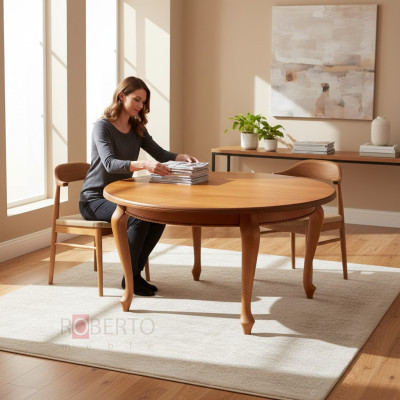 Stół obiadowy drewniany stół Drewno stoły jadalnia Design Luxury Meble 150x150/200cm