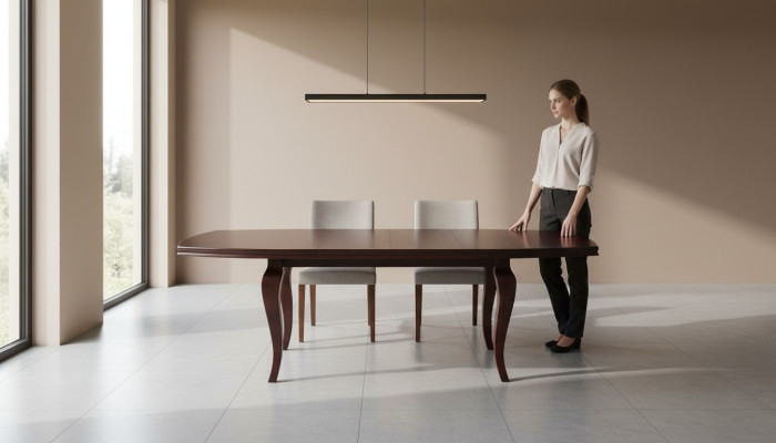 Stół obiadowy Tabela Grupa jadalnia Salon Ustaw Drewno Luxury 100x170/250 Nowość