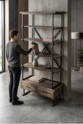 Design Półka Salon Szafki Stal nierdzewna Półki Regał