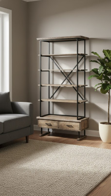 Design Półka Salon Szafki Stal nierdzewna Półki Regał