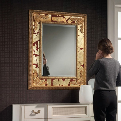 Classic Designer Lustro lśniące ściany ścienne Barok Rokoko 93x153cm Drewno Rama Nowość
