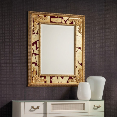 Classic Designer Lustro lśniące ściany ścienne Barok Rokoko 93x153cm Drewno Rama Nowość